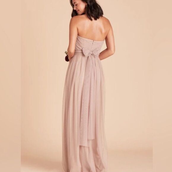 Birdy Grey Christina Sandy Taupe Small Convertible Tulle Bridesmaid Dress Prom - Picture 4 of 8